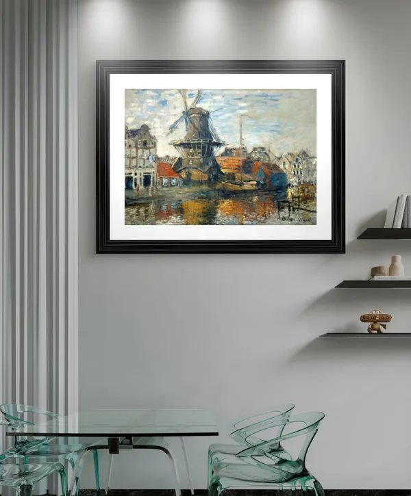 The_Windmill_at_Amsterdam*_(1871),_A_Painting_by_Claude_Monet,_Wall_D�cor,_Framed,_Multicolor