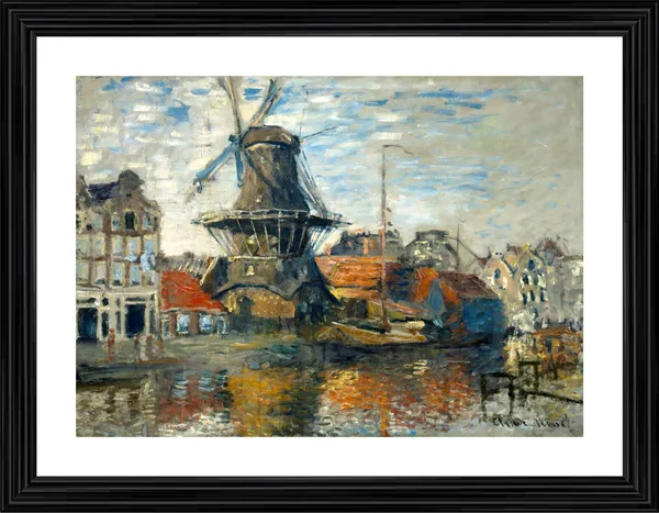 The_Windmill_at_Amsterdam*_(1871),_A_Painting_by_Claude_Monet,_Wall_D�cor,_Framed,_Multicolor