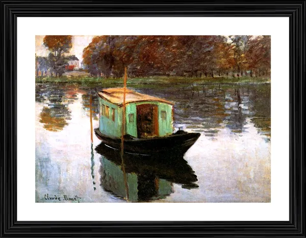 The_Studio_Boat*_(1874),_A_Painting_by_Claude_Monet,_Wall_D�cor,_Framed,_Multicolor