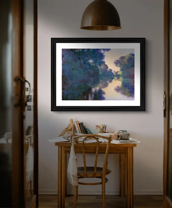 Morning_on_the_Seine_near_Giverny*_(1897),_A_Painting_by_Claude_Monet,_Wall_D�cor,_Framed,_Multicolor