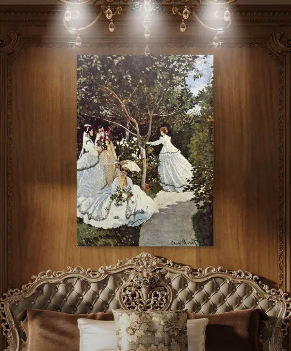 Women_in_the_Garden*_(1866),_A_Painting_by_Claude_Monet,_Wall_D�cor,_Framed_Canvas,_Multicolor