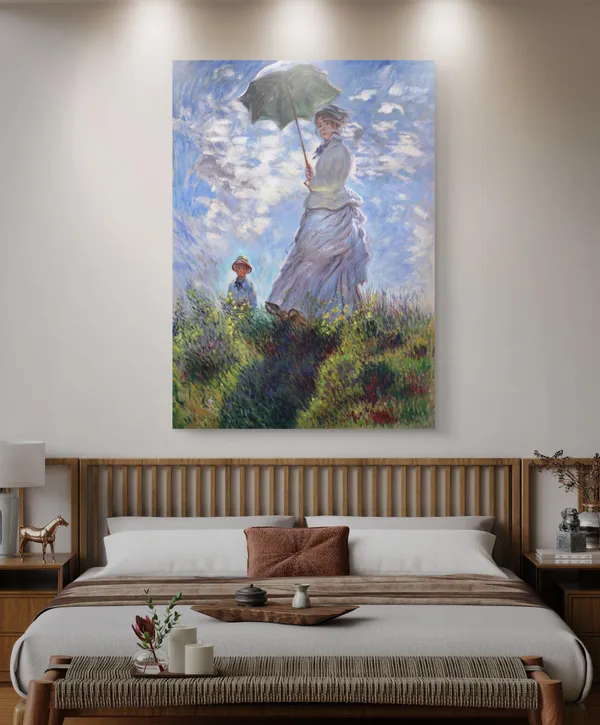 Woman_with_a_Parasol*_(1875),_A_Painting_by_Claude_Monet,_Wall_D�cor,_Framed_Canvas,_Multicolor