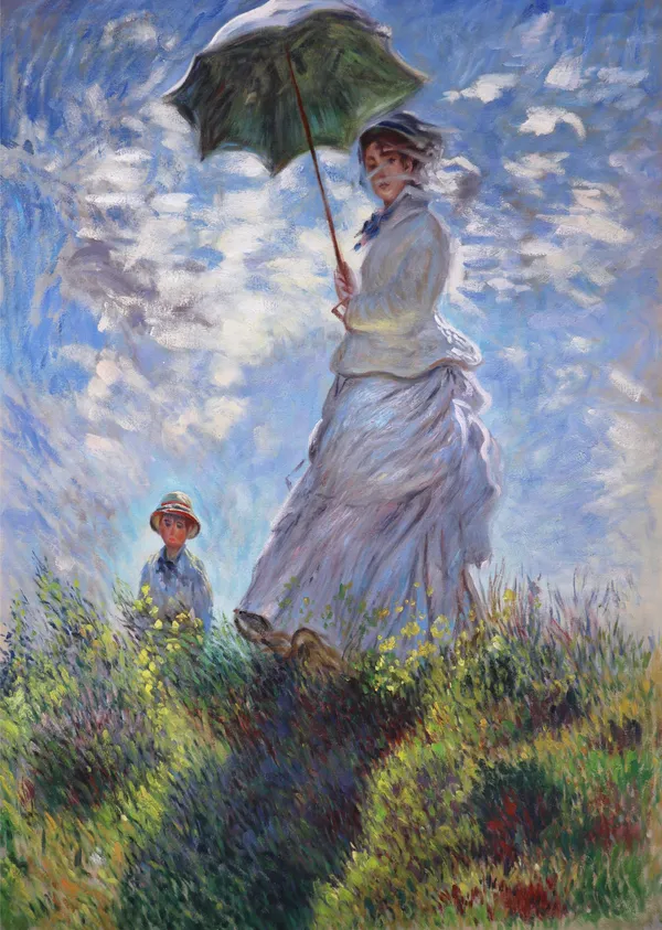 Woman_with_a_Parasol*_(1875),_A_Painting_by_Claude_Monet,_Wall_D�cor,_Framed_Canvas,_Multicolor