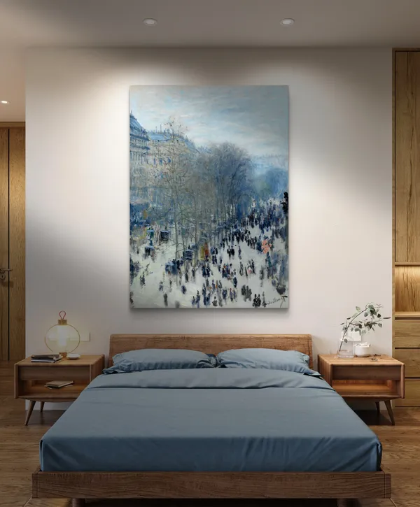 Boulevard_des_Capucines*_(1873),_A_Painting_by_Claude_Monet,_Wall_D�cor,_Framed_Canvas,_Multicolor