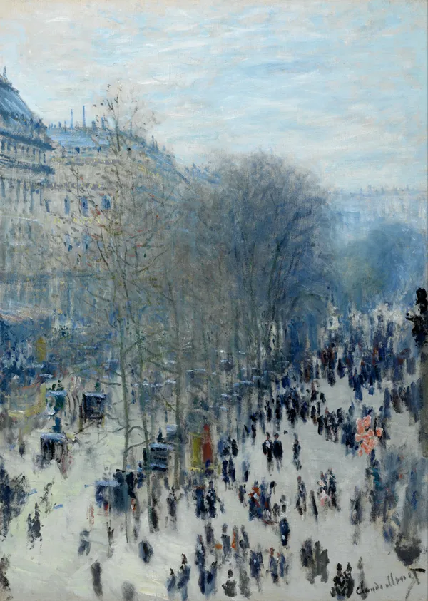 Boulevard_des_Capucines*_(1873),_A_Painting_by_Claude_Monet,_Wall_D�cor,_Framed_Canvas,_Multicolor
