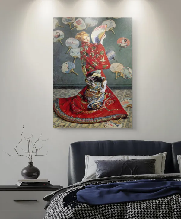 La_Japonaise*_(1857),_A_Painting_by_Claude_Monet,_Wall_D�cor,_Framed_Canvas,_Multicolor