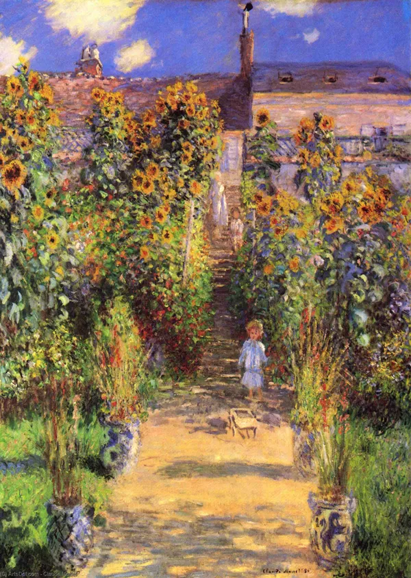The_Artist's_Garden_at_Vetheuil*_(1880),_A_Painting_by_Claude_Monet,_Wall_D�cor,_Framed_Canvas,_Multicolor