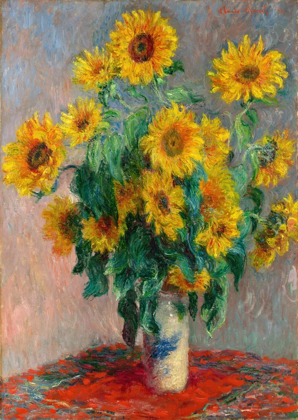 SunFlowers*_(1881),_A_Painting_by_Claude_Monet,_Wall_D�cor,_Framed_Canvas,_Multicolor