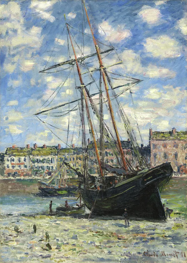 Ship_Aground*_(1881),_A_Painting_by_Claude_Monet,_Wall_D�cor,_Framed_Canvas,_Multicolor
