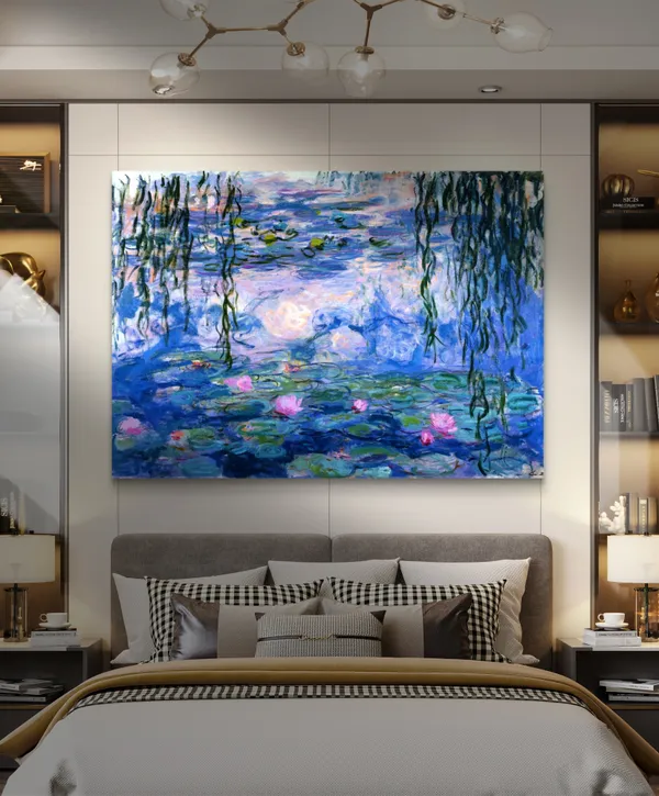 Water_Lillies*,_A_Painting_by_Claude_Monet,_Wall_D�cor,_Framed_Canvas,_Multicolor