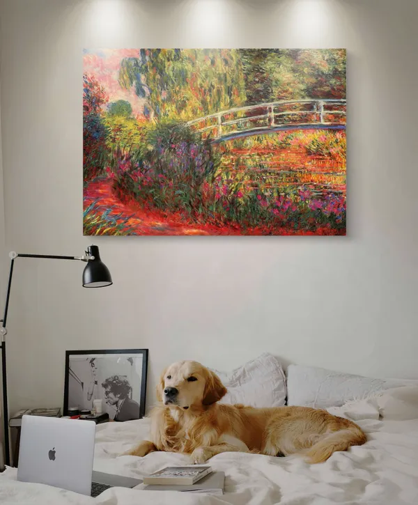 Water_Lily_Pond,_Water_Irises*_(1900),_A_Painting_by_Claude_Monet,_Wall_D�cor,_Framed_Canvas,_Multicolor