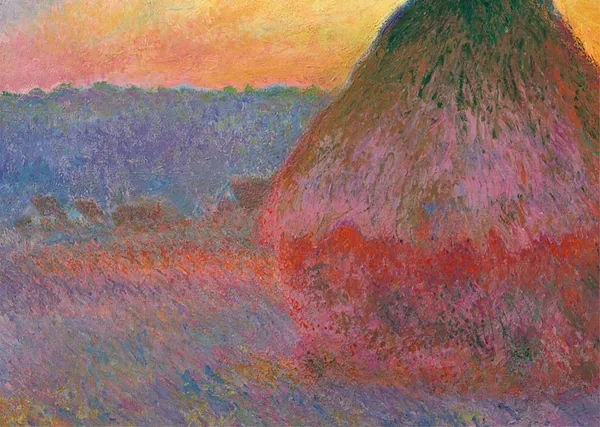 Haystacks*_(1890),_A_Painting_by_Claude_Monet,_Wall_D�cor,_Framed_Canvas,_Multicolor