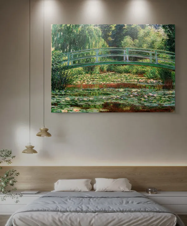 Water_Lilies:_The_Japanese_Bridge*_(1923),_A_Painting_by_Claude_Monet,_Wall_D�cor,_Framed_Canvas,_Multicolor