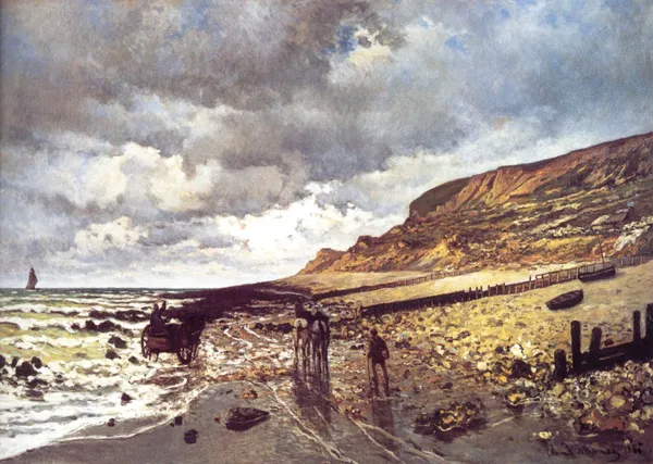 La_Pointe_de_la_H�ve_at_Low_Tide_(1864),_A_Painting_by_Claude_Monet,_Wall_D�cor,_Framed_Canvas,_Multicolor