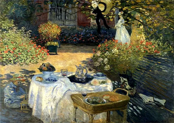 The_Lunch_(1876),_A_Painting_by_Claude_Monet,_Wall_D�cor,_Framed_Canvas,_Multicolor