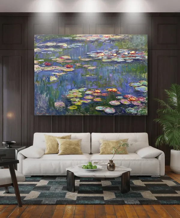Water_Lillies-2,_A_Painting_by_Claude_Monet,_Wall_D�cor,_Framed_Canvas,_Multicolor
