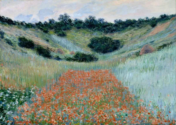 Poppy_Field_in_a_Hollow_near_Giverny_(1885),_A_Painting_by_Claude_Monet,_Wall_D�cor,_Framed_Canvas,_Multicolor