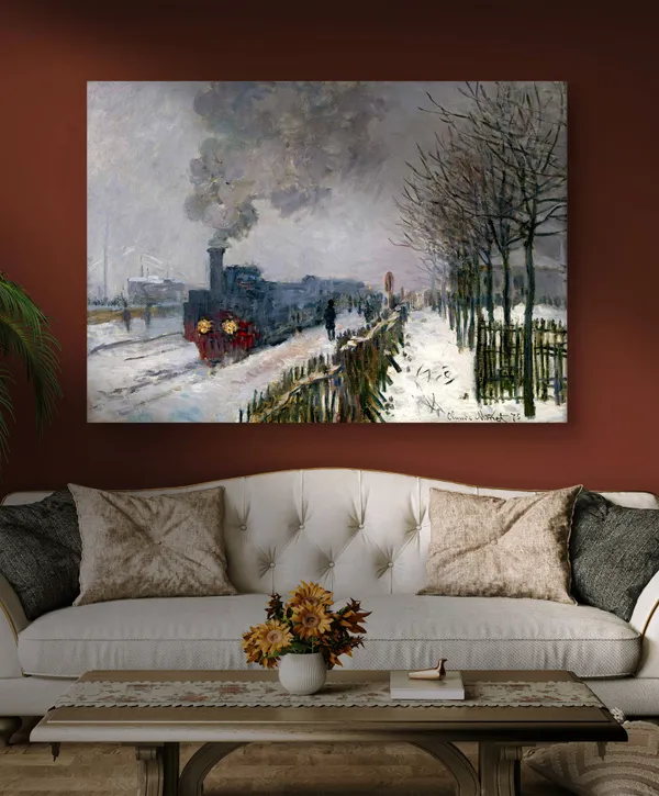 The_Locomotive_(1875),_A_Painting_by_Claude_Monet,_Wall_D�cor,_Framed_Canvas,_Multicolor
