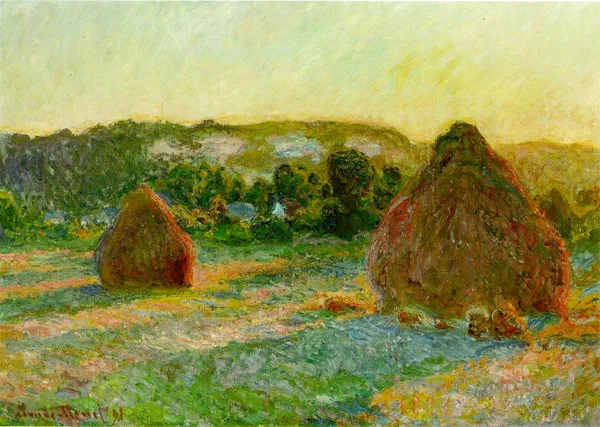 Haystacks-1_(1890),_A_Painting_by_Claude_Monet,_Wall_D�cor,_Framed_Canvas,_Multicolor