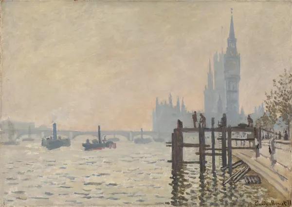 The_Thames_below_Westminster*_(1871),_A_Painting_by_Claude_Monet,_Wall_D�cor,_Framed_Canvas,_Multicolor