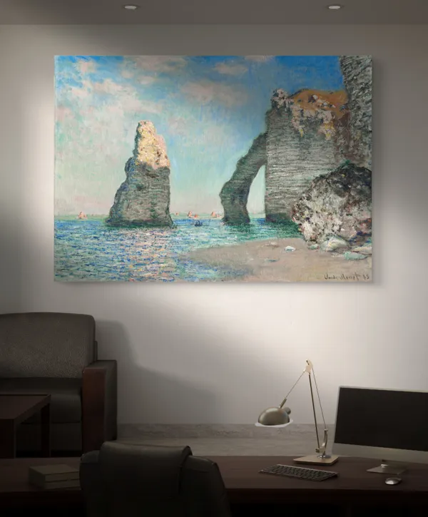 The_Cliffs_at_Etretat*_(1885),_A_Painting_by_Claude_Monet,_Wall_D�cor,_Framed_Canvas,_Multicolor
