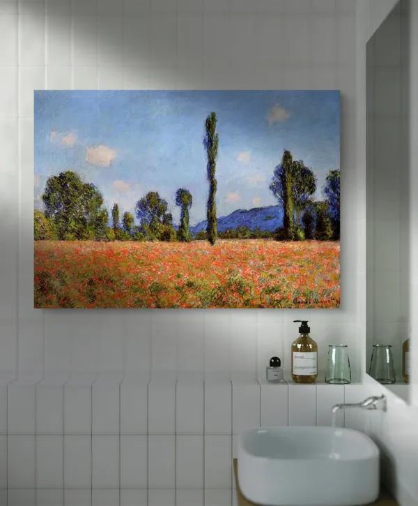 Poppy_Field*_(1887),_A_Painting_by_Claude_Monet,_Wall_D�cor,_Framed_Canvas,_Multicolor