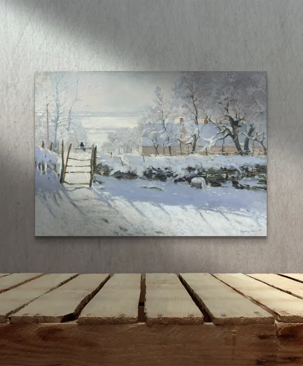 The_Magpie*_(1868),_A_Painting_by_Claude_Monet,_Wall_D�cor,_Framed_Canvas,_Multicolor
