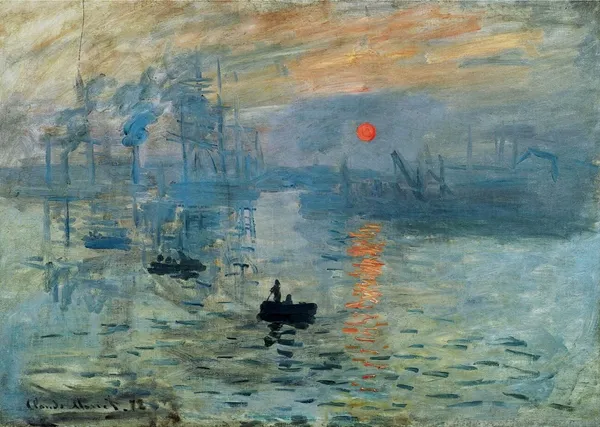 Impression_Sunrise*_(1874),_A_Painting_by_Claude_Monet,_Wall_D�cor,_Framed_Canvas,_Multicolor