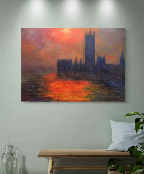 Houses_of_Parliament*_(1904),_A_Painting_by_Claude_Monet,_Wall_D�cor,_Framed_Canvas,_Multicolor
