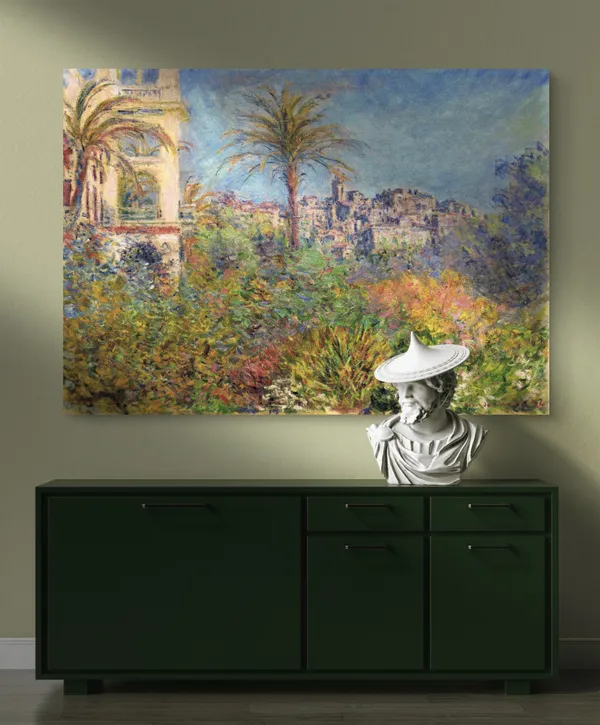 Villas_at_Bordighera*_(1884),_A_Painting_by_Claude_Monet,_Wall_D�cor,_Framed_Canvas,_Multicolor