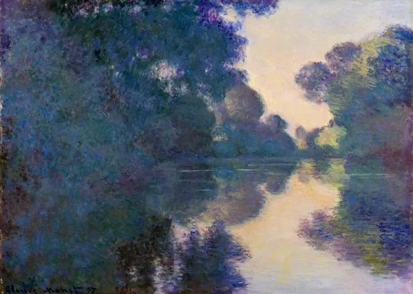 Morning_on_the_Seine_near_Giverny*_(1897),_A_Painting_by_Claude_Monet,_Wall_D�cor,_Framed_Canvas,_Multicolor