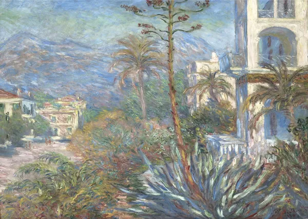Villas_at_Bordighera*_(1885),_A_Painting_by_Claude_Monet,_Wall_D�cor,_Framed_Canvas,_Multicolor
