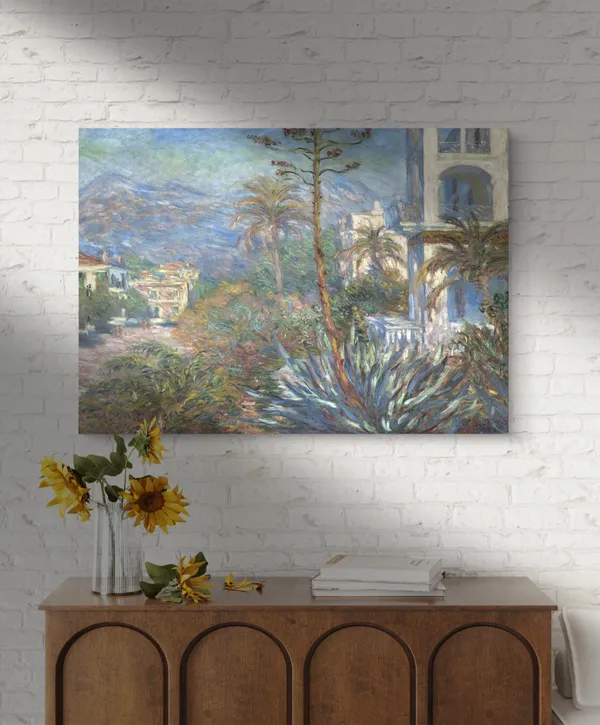 Villas_at_Bordighera*_(1885),_A_Painting_by_Claude_Monet,_Wall_D�cor,_Framed_Canvas,_Multicolor