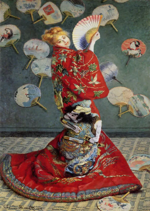La_Japonaise*_(1857),_A_Painting_by_Claude_Monet,_Unframed_Canvas_Print,_Multicolor