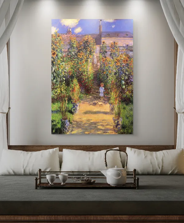 The_Artist's_Garden_at_Vetheuil*_(1880),_A_Painting_by_Claude_Monet,_Unframed_Canvas_Print,_Multicolor