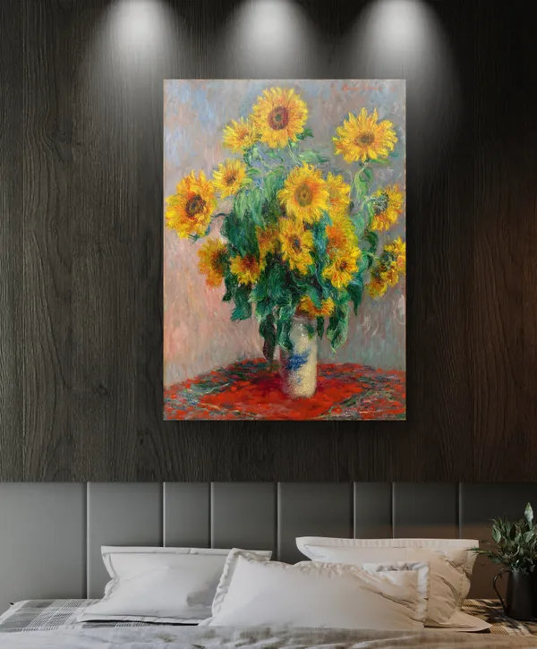 SunFlowers*_(1881),_A_Painting_by_Claude_Monet,_Unframed_Canvas_Print,_Multicolor