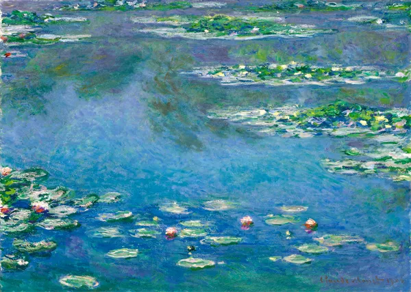 Water_Lilies,_Harmony_in_Blue*_(1917),_A_Painting_by_Claude_Monet,_Unframed_Canvas_Print,_Multicolor