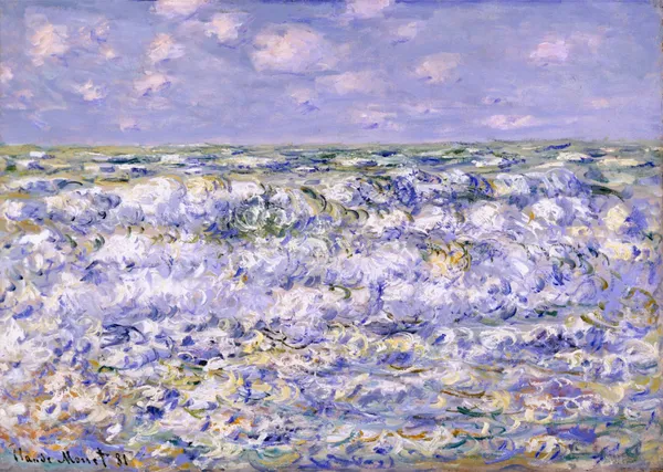 Waves_Breaking_(1881),_A_Painting_by_Claude_Monet,_Unframed_Canvas_Print,_Multicolor