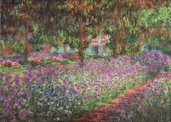 The_Artist's_Garden_at_Giverny_(1900),_A_Painting_by_Claude_Monet,_Unframed_Canvas_Print,_Multicolor
