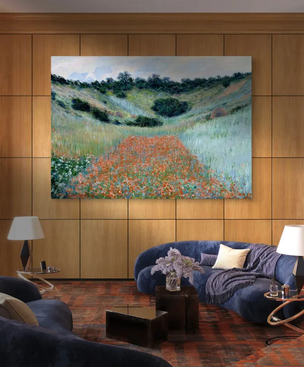 Poppy_Field_in_a_Hollow_near_Giverny_(1885),_A_Painting_by_Claude_Monet,_Unframed_Canvas_Print,_Multicolor