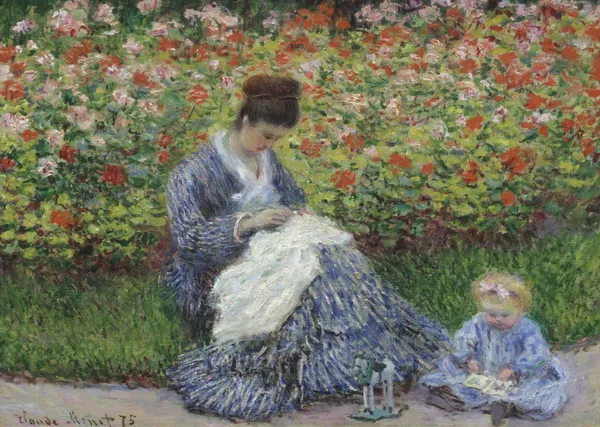 Madame_Monet_and_Child_(1875),_A_Painting_by_Claude_Monet,_Unframed_Canvas_Print,_Multicolor