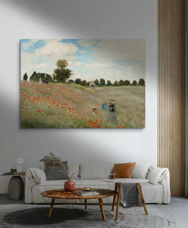 The_Poppy_Field_near_Argenteuil_(1873),_A_Painting_by_Claude_Monet,_Unframed_Canvas_Print,_Multicolor