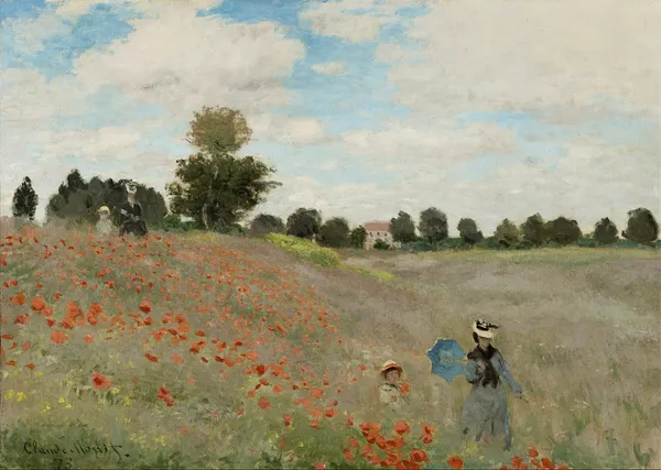 The_Poppy_Field_near_Argenteuil_(1873),_A_Painting_by_Claude_Monet,_Unframed_Canvas_Print,_Multicolor
