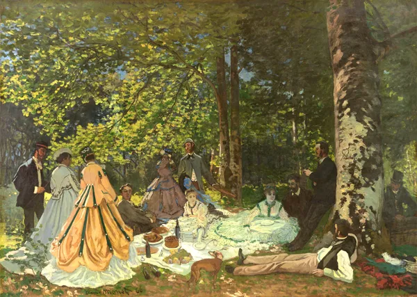 Luncheon_on_the_Grass*_(1866),_A_Painting_by_Claude_Monet,_Unframed_Canvas_Print,_Multicolor