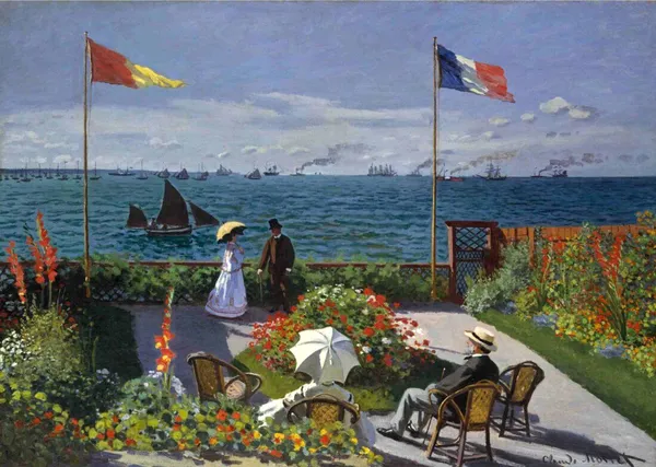 The_Garden_at_Sainte-Adresse*_(1967),_A_Painting_by_Claude_Monet,_Unframed_Canvas_Print,_Multicolor