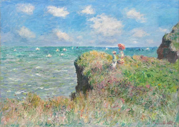 Cliff_Walk_at_Pourville*_(1882),_A_Painting_by_Claude_Monet,_Unframed_Canvas_Print,_Multicolor