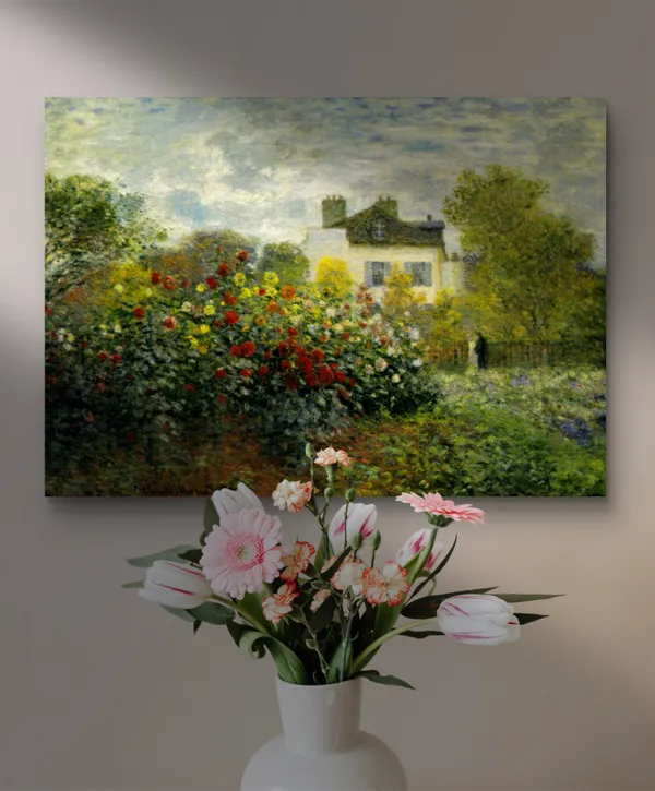 The_Garden_of_Monet_at_Argenteuil*_(1873),_A_Painting_by_Claude_Monet,_Unframed_Canvas_Print,_Multicolor