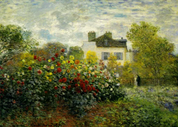 The_Garden_of_Monet_at_Argenteuil*_(1873),_A_Painting_by_Claude_Monet,_Unframed_Canvas_Print,_Multicolor
