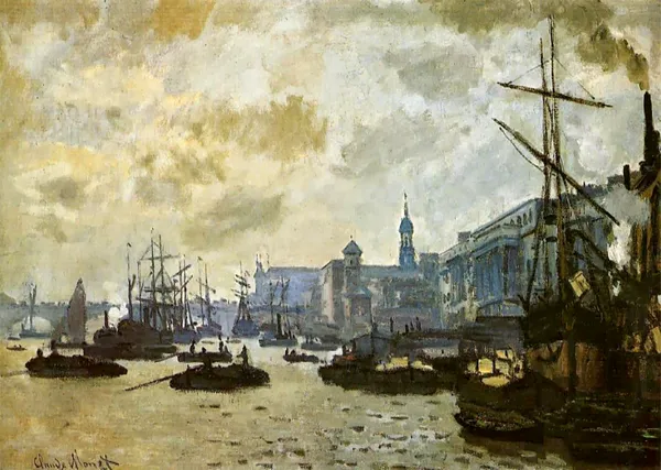 The_Port_of_Londo*_(1870),_A_Painting_by_Claude_Monet,_Unframed_Canvas_Print,_Multicolor