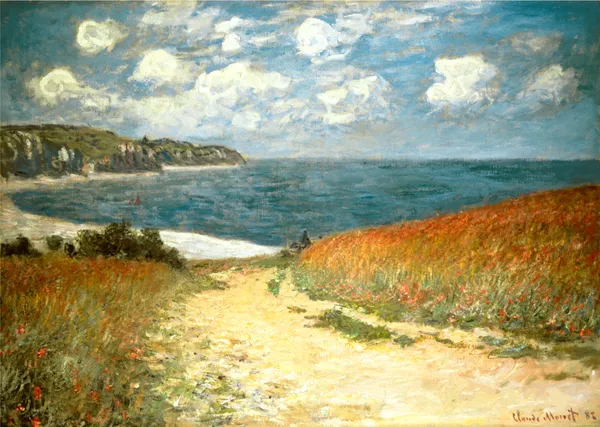 Path_in_the_wheat_at_Pourville*_(1882),_A_Painting_by_Claude_Monet,_Unframed_Canvas_Print,_Multicolor